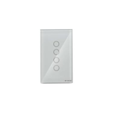 Imagem de Steck, Interruptor Inteligente 4x2”, Touch Wi-Fi Steck Ambiente Conectado, 4 Módulos, Bivolt, Branco
