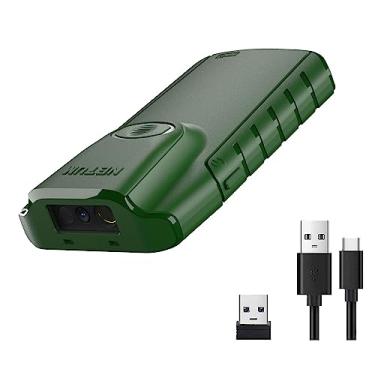 Imagem de NETUM Scanner de código de barras Bluetooth 1D, pequeno leitor de código de barras CCD portátil 3 em 1, clipe traseiro de digitalização automática sem fio, funciona com tablet iOS, Android, Windows