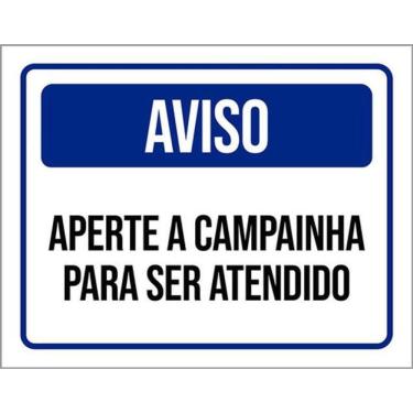 Imagem de Kit 3 Placas De Aviso Aperte A Campainha 36X46