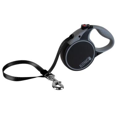 Imagem de Guia Retrátil Kong Terrain M Preta Cães Até 30Kg 5M