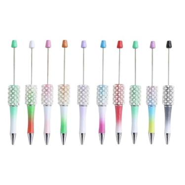 Imagem de Generic 10x caneta beadable para escrita, faça você mesmo, presente, canetas de tinta preta, caneta esferográfica criativa para formatura, kits de canetas diy
