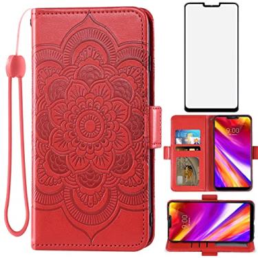 Imagem de Asuwish Capa carteira compatível com LG G7 ThinQ e protetor de tela de vidro temperado flip porta-cartão capa para celular LGG7 One G 7 Plus LG7 Fit LG7ThinQ 7G Thin Q G7+ G7thinq LGG7thinq feminina