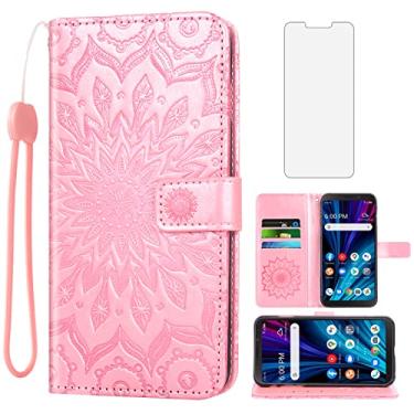 Imagem de Asuwish Capa de telefone para Alcatel TCL A3X A600DL Capa carteira com protetor de tela de vidro temperado e capa flip fina de couro girassol suporte para cartão acessórios de celular TCLA3X feminino