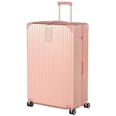 Imagem de Mala de transporte PC + ABS com trava rígida bagagem de mão pequena com rodas giratórias, Ouro rosa [ângulo reto retrô + zíper resistente a arranhões], 40