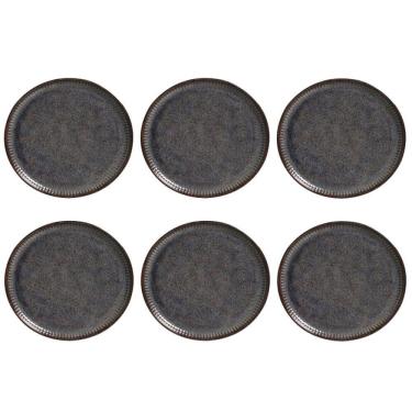 Imagem de Conjunto de Pratos Rasos 06 Peças Linhas Titanium Porto Brasil