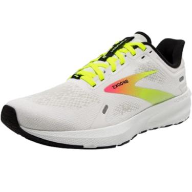 Imagem de Brooks Tênis de corrida feminino Launch 9 Neutral, Branco/rosa/vida noturna, 5
