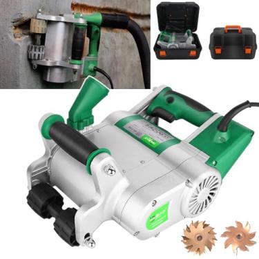 Imagem de Máquina de corte de ranhuras de parede 1100W, velocidade 1600 r/min, profundidade de entalhe 30 mm (ajustável), para tijolo aerado, ranhuras de concreto para parede de tijolo coberta de cimento