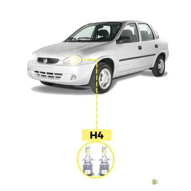 Imagem de Kit Ultra LED Chevrolet Corsa 1994/02 20000 Lúmens 6500K H4 - V10, H4