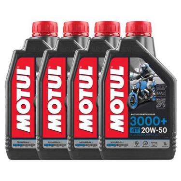 Imagem de Óleo Lubrificante Motul 3000+ 20w50 Motos 4 Litros