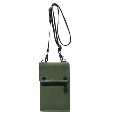 Imagem de Long Keeper Carteira de pescoço para viagem – Bolsa tiracolo tiracolo com porta-passaporte antifurto pequena resistente à água, Verde, One Size