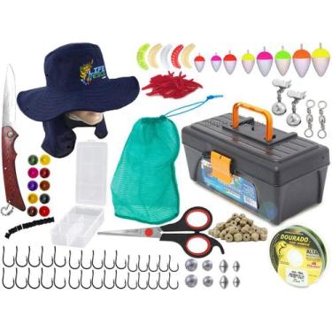 Imagem de Kit Pescaria c/ 1 Caixa + Estojo + Canivete e Chapéu (Ref. 108) - Life