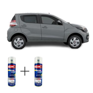 Imagem de Spray automotivo cinza scandium fiat + spray verniz 300ml - Sherwin Wi