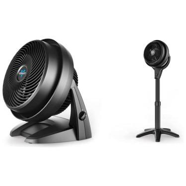 Imagem de Conjunto de Ventilador de Mesa e de Torre Vornado 630 e 602, 110V, Preto