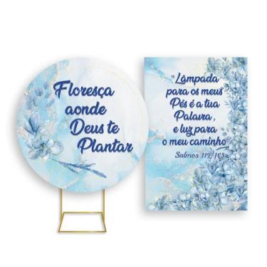 Imagem de Painel De Festa Redondo 1,50x1,50 + Painel Vertical 1,50x2,20 - Flores