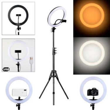 Imagem de Ring Light Completo Iluminador Portátil 26cm Com Tripé - GalaxyLED