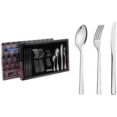 Imagem de Faqueiro Tramontina Inox Oslo 24 Peças, Prata, 24