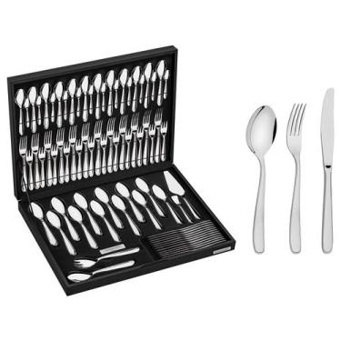 Imagem de Faqueiro Tramontina Inox Maresias - com Estojo 76 Peças, Prata