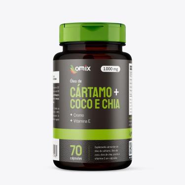 Imagem de Óleo de Cártamo, Coco, Chia e Vitamina E - 70 cápsulas - Omix-Unissex
