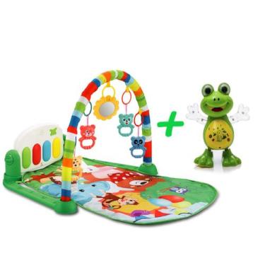 Imagem de Tapete De Atividades Verde Para Bebe E Sapinho Dança Com Luz - DM Toys