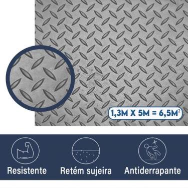 Imagem de Piso Laminado  Antiderrapante Bus Prata 1,30 X 10,00 Mts Onibûs Tapete