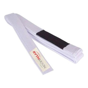 Imagem de Faixa Branca Ponta Preta Adulto Jiu Jítsu Rythmoon, A2