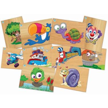 Imagem de Quebra-Cabeça Infantil Liso 10 Jogos - Simque