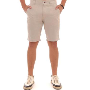 Imagem de Bermuda Esporte Fino Masculina Alfaiataria - FUSION MODAS, Areia, 46