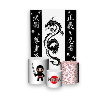 Imagem de Painel De Festa Vertical 1,50 x 2,20 + Trio De Capas Cilindro - Ninja 