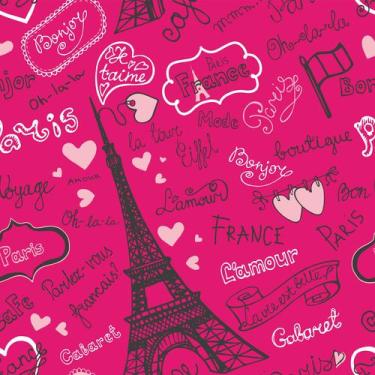 Imagem de Papel De Parede Vinílico Menina Paris Rosa Pink Teen Quarto 12m - DELI