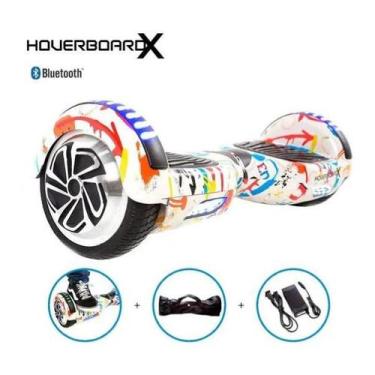 Imagem de Hoverboard Skate Elétrico 6.5 Grafite   Led Bluetooth com bolsa de tra