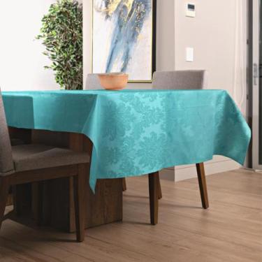 Imagem de Toalha de Mesa Retangular Jacquard Medalhão  - MUMUDECOR, 120 Tiffany