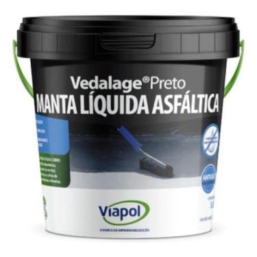 Imagem de Manta Líquida Preta Vedalage Viapol 3,6lt Impermeabilizante
