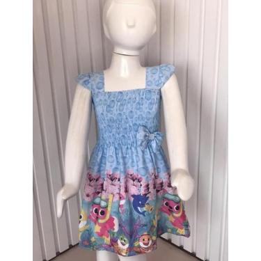 Imagem de Vestido Japonesa Baby Shark Festa - Utchuk Kids, Azul, M