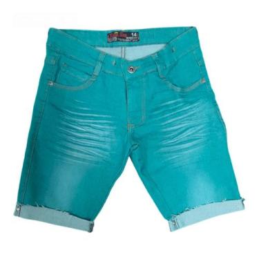 Imagem de Bermuda Jeans Verde - Água Juvenil Tamanho 10 Ao 16 - King Boy, 12