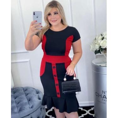Imagem de Vestido Midi Sara Moda Evangélica Feminina - Miss Flower, Vermelho, M