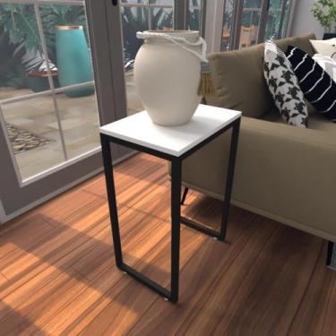 Imagem de Mesa lateral branca aparador de sofa sala mesa lateral cama - BeB