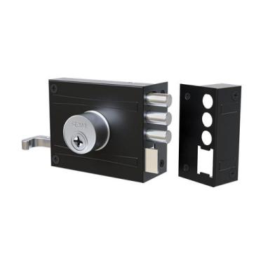 Imagem de Fechadura De Sobrepor Tetra 1701/100 3 Pinos Preto Fosco - Stam