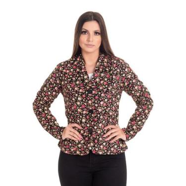 Imagem de Casaco Feminino em Veludo Floral - Serena, G, Preto