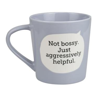 Imagem de Enesco Caneca de café Our Name is Mud Dirty Not Bossy Aggressively Helpful, 473 ml, azul claro