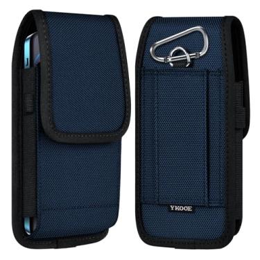 Imagem de ykooe Bolsa para celular com coldre de nylon compatível com iPhone 17 Pro Max, Galaxy S25/S24/S23/S22 Ultra A16 A15 A14 A13, Moto G Stylus/Power/Play, Pixel 8/7 Pro, azul - XXL