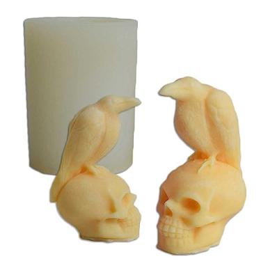 Imagem de Tone Fun Moldes de silicone de vela em forma de crânio para fazer velas, resina, velas de aromaterapia, sabonete de cera artesanal, decoração de casa, artesanato