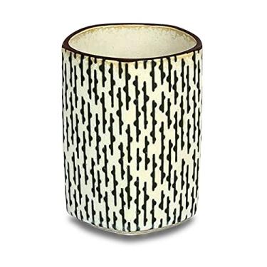 Imagem de MINO WARE JAPAN -Komon Pattern Series-Pentagon Style Japanese Tea Cup Pottery 160 ml, Cerâmica Yunomi Chawan, Sopa de Chá Verde Café Bebida (Eda-komon)