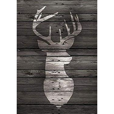 Imagem de Buyartforless Lodge Veado em Preto 24x18 Impressão Giclee Edition por Claudia Schoen Feito nos EUA! Vem pronto para pendurar!