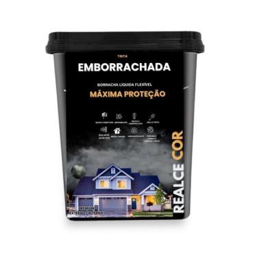 Imagem de Tinta borracha líquida solução total cinza RealceCor 18 litros hidrore