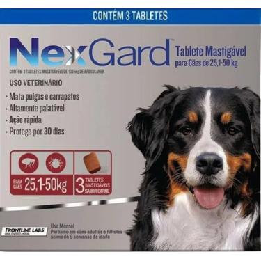 Imagem de Nexgard Antipulgas E Carrapatos Cães 25,1 A 50kg C/3 Comp. - Boehringe
