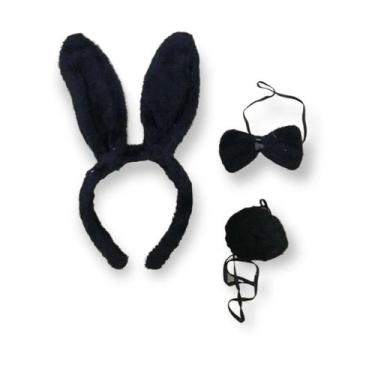Imagem de Kit Coelho Acessórios: Tiara, Gravata e Cauda para Fantasias - Extra F
