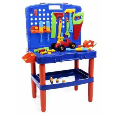 Imagem de Bancada Ferramentas Didática Infantil Menino C/ Maleta 45 Pçs - Polipl
