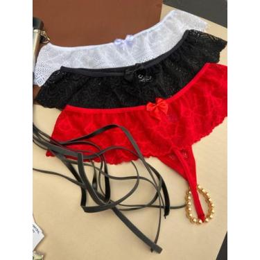 Imagem de Calcinha Tailandesa Fio Dental Perola Massageadora Exclusiva Com Perol
