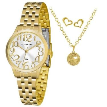 Imagem de Relógio Lince Feminino Ref: Lrgh071l Ku38s2kx Dourado + Semijóia