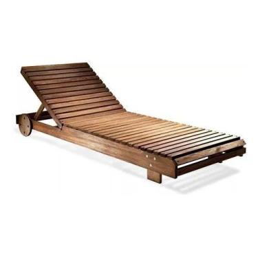 Imagem de Espreguiçadeira de Madeira para Jardim e Piscina Ipanema ALF010 - ALF 